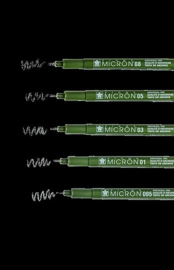 Pigma® Micron® Eco 5 Black Pens Set